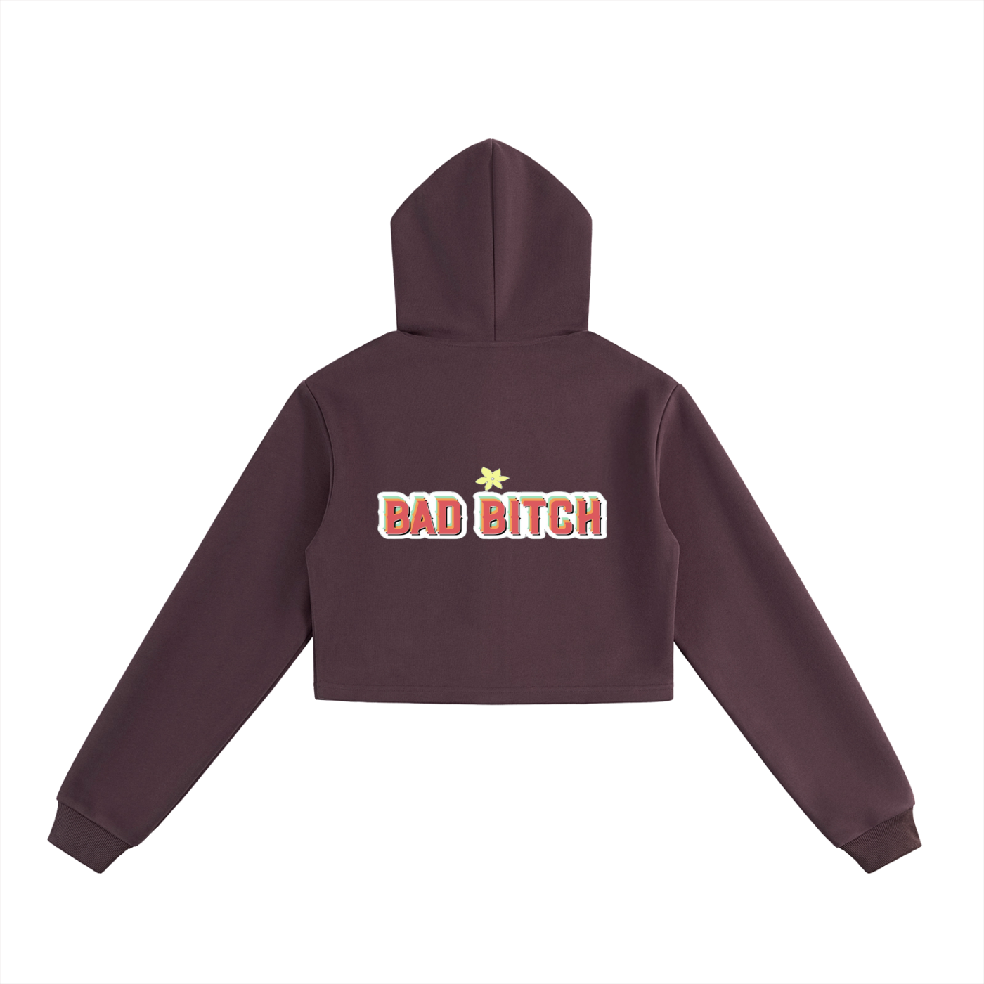 Bad Bitch Cropped Zip-Up Hoodie