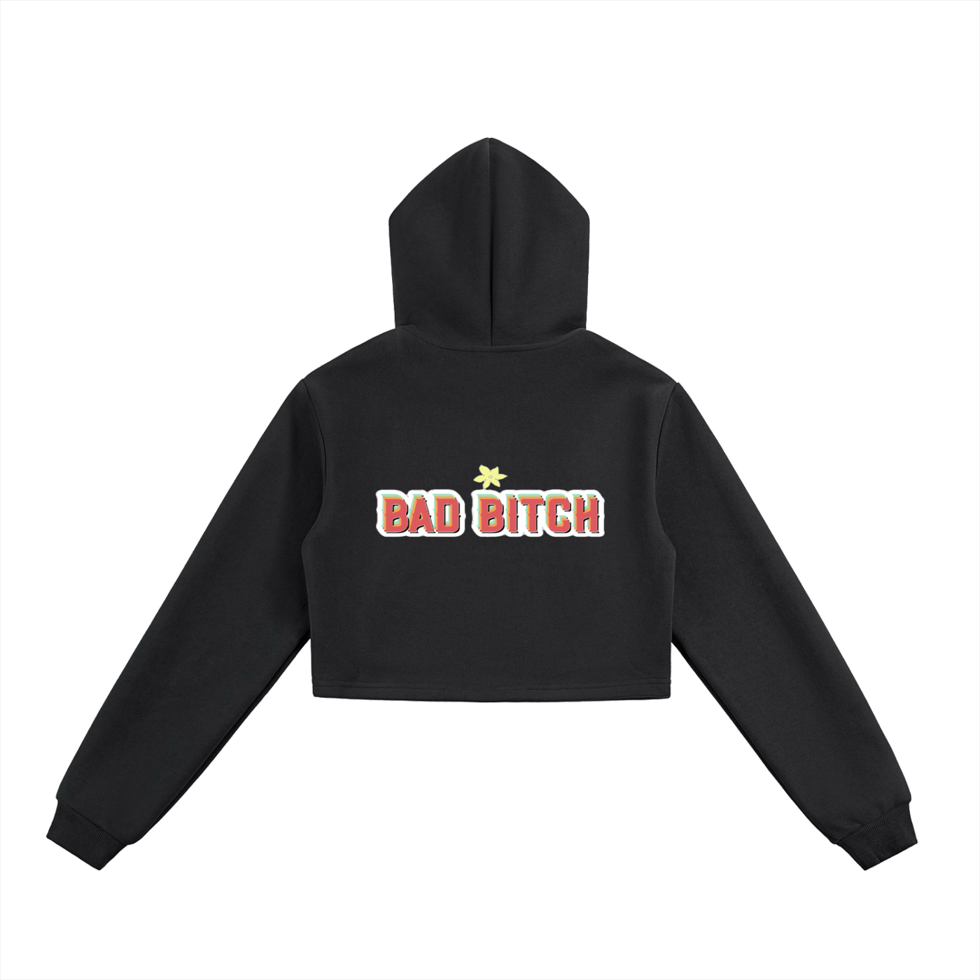 Bad Bitch Cropped Zip-Up Hoodie