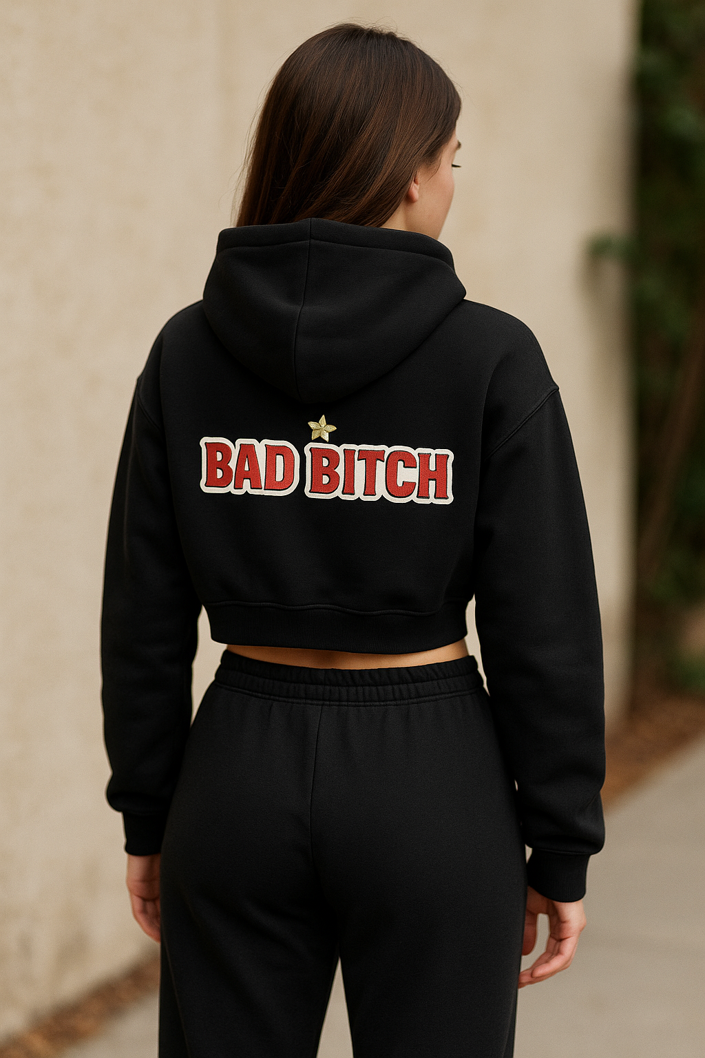 Bad Bitch Cropped Hoodie