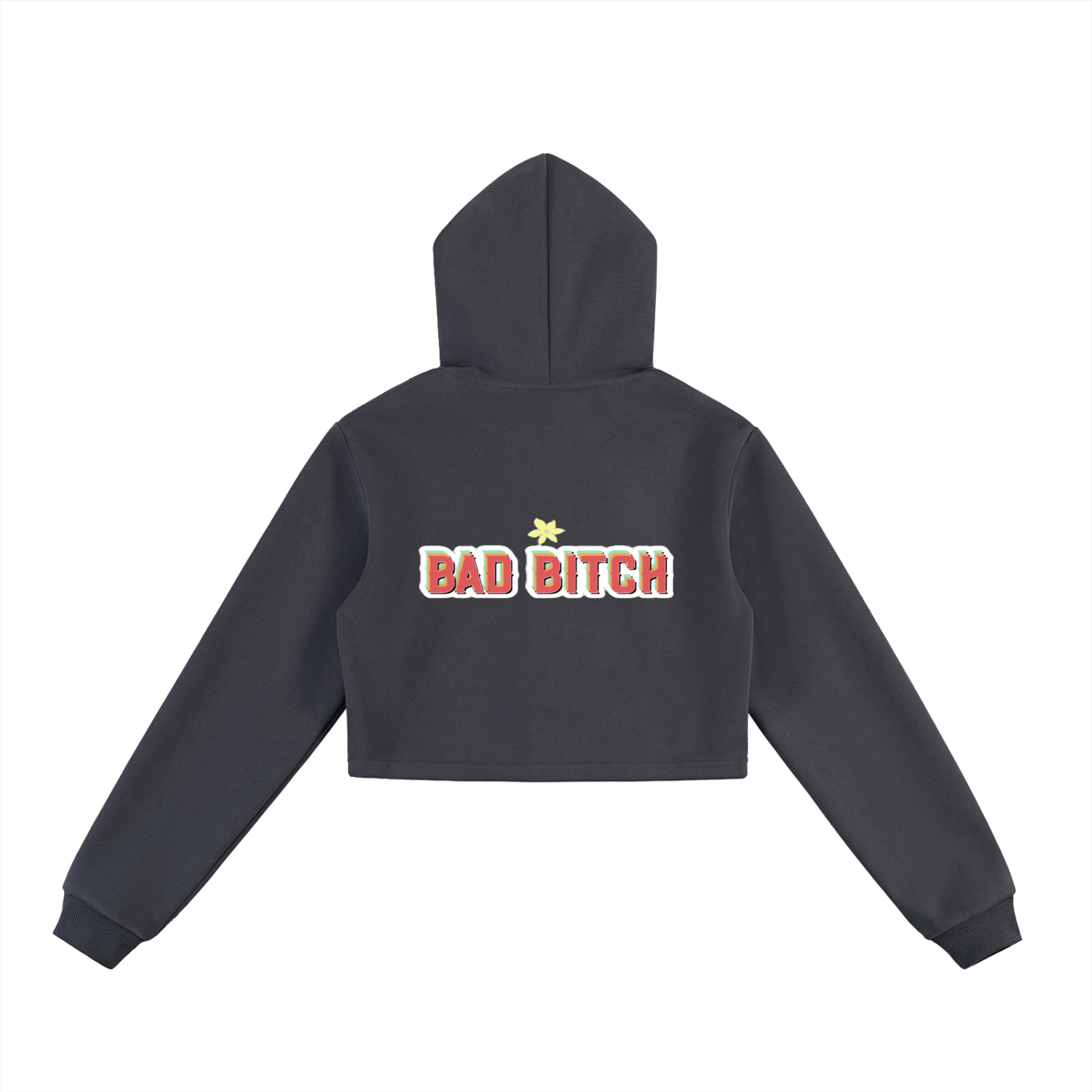 Bad Bitch Cropped Zip-Up Hoodie